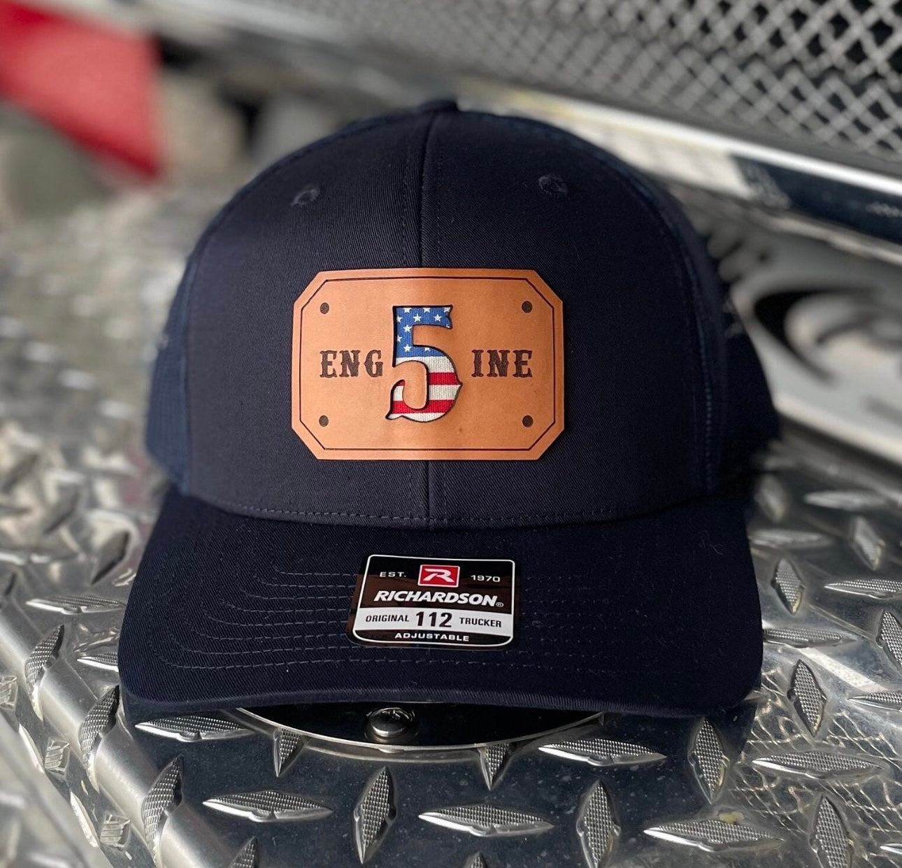 American Flag House Leather Patch Hat